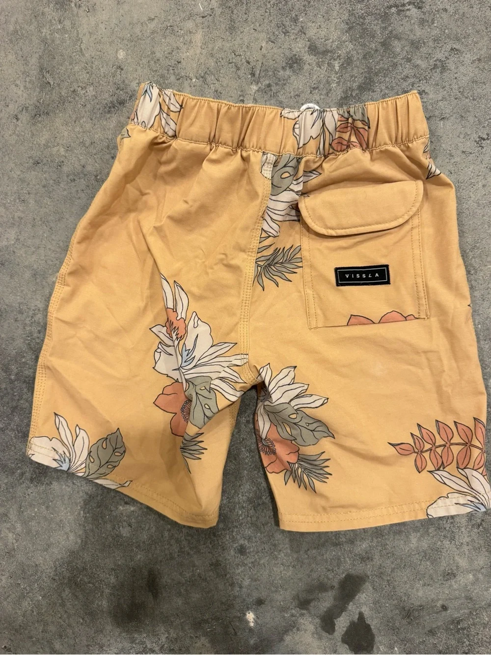 VISSLA Mustard Floral Hybrid Board Shorts